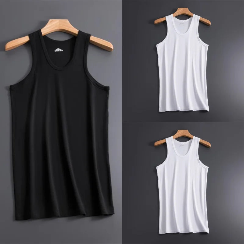 3Pcs Men Muscle Vests Cotton Mens Underwear Sleeveless Tank Top Solid Muscle Vest Undershirts Gymclothing Bodybuilding Tank Tops