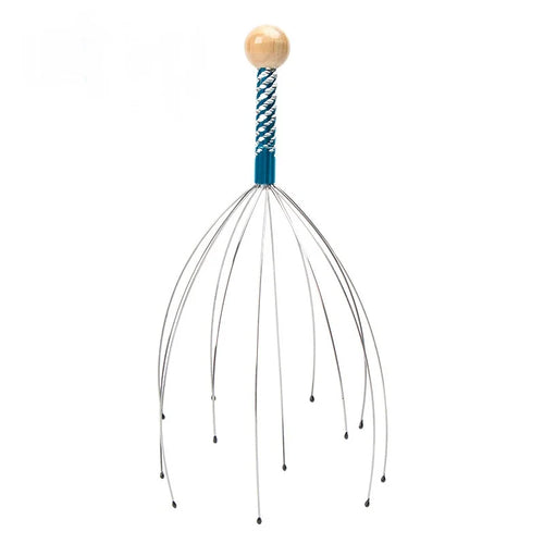 1PC Octopus Head Massager Stainless Steel Engraved Head Relaxer Brain Massage Claw Scalp Scratcher Itch Reliever Random Color