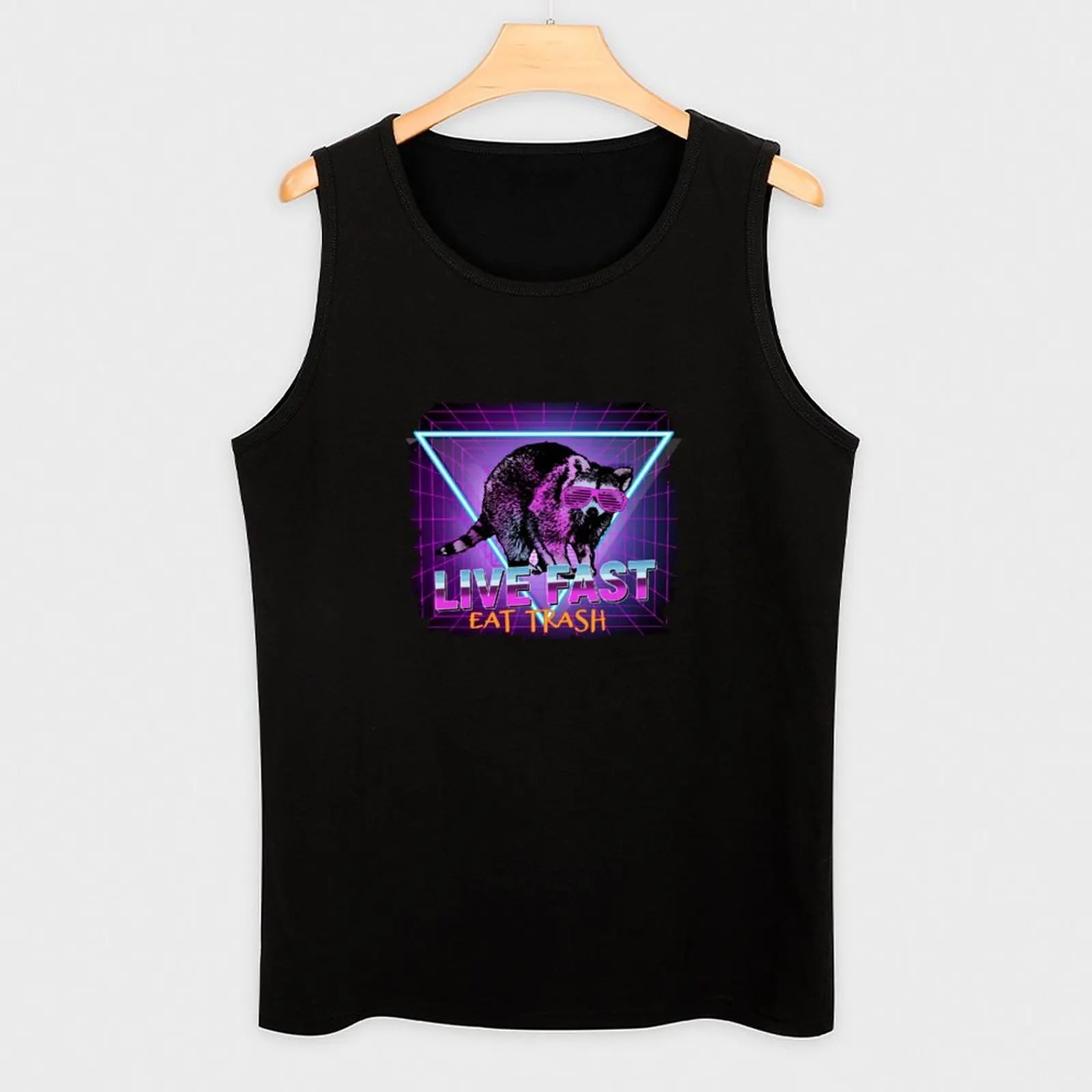Raccoon Raccoons Live Fast Eat Trash Panda Funny Retro Gift Tank Top running shirt underwear T-shirts men