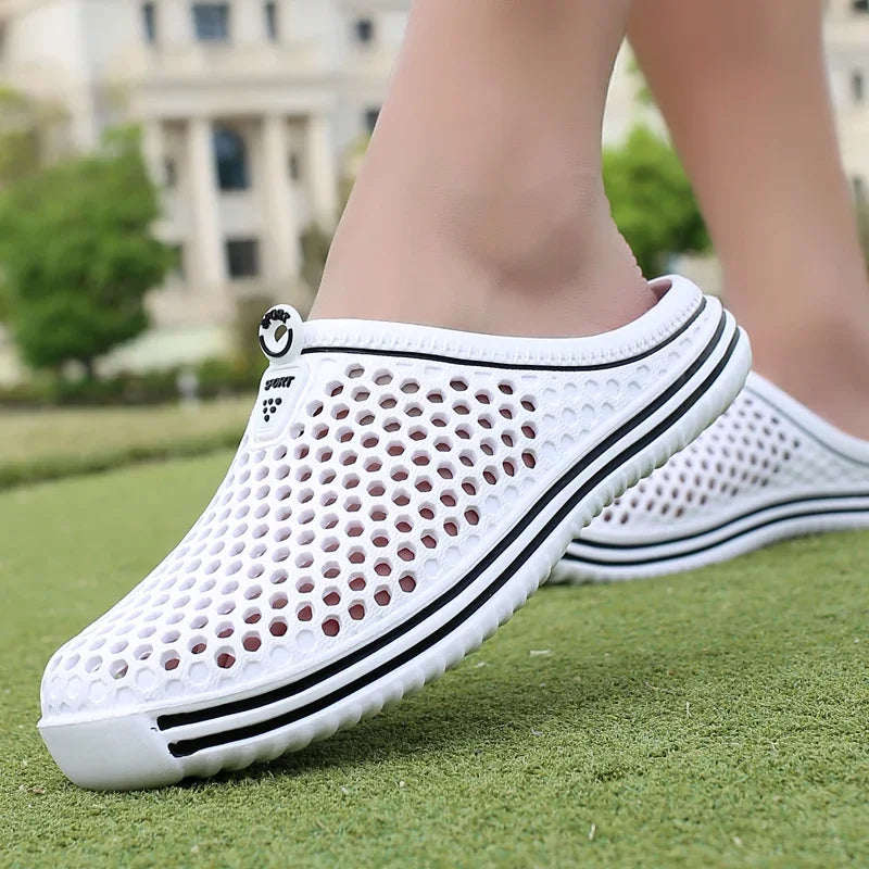 Men Shoes 2026 Beach Slippers Unisex Hollow Out Casual Women Beach Sandal Flip Flops Shoes Non-slip Size 36-45 Mens Slippers