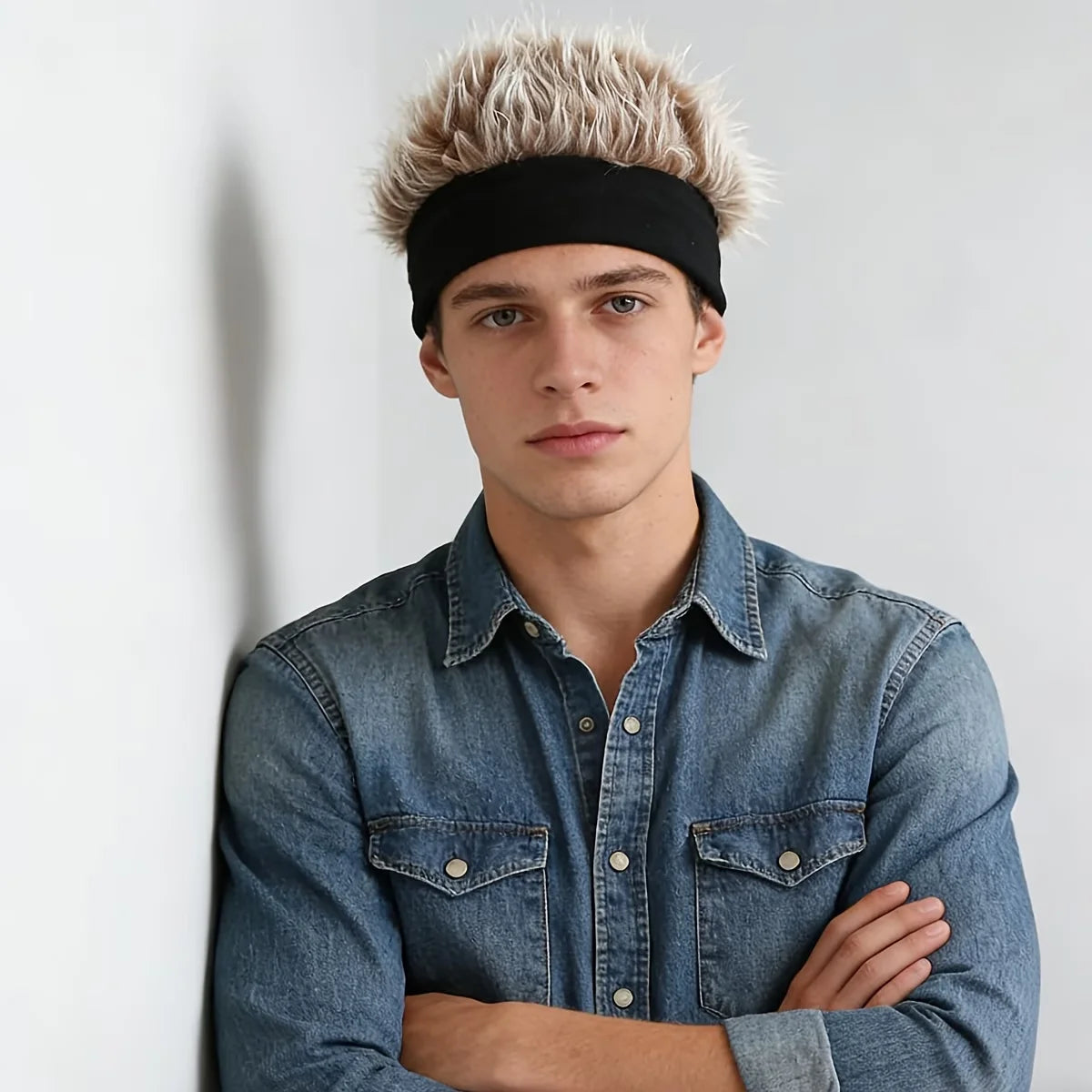 A men's hip-hop wig hat - instantly creates a fluffy effect, suitable for parties, dances, and daily wear