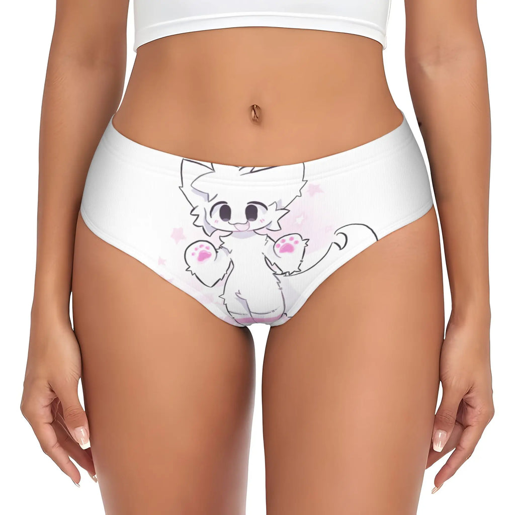 Custom Boykisser Silly Cat Briefs Underwear Women's Breathable Stretch Cute Cartoon Panties