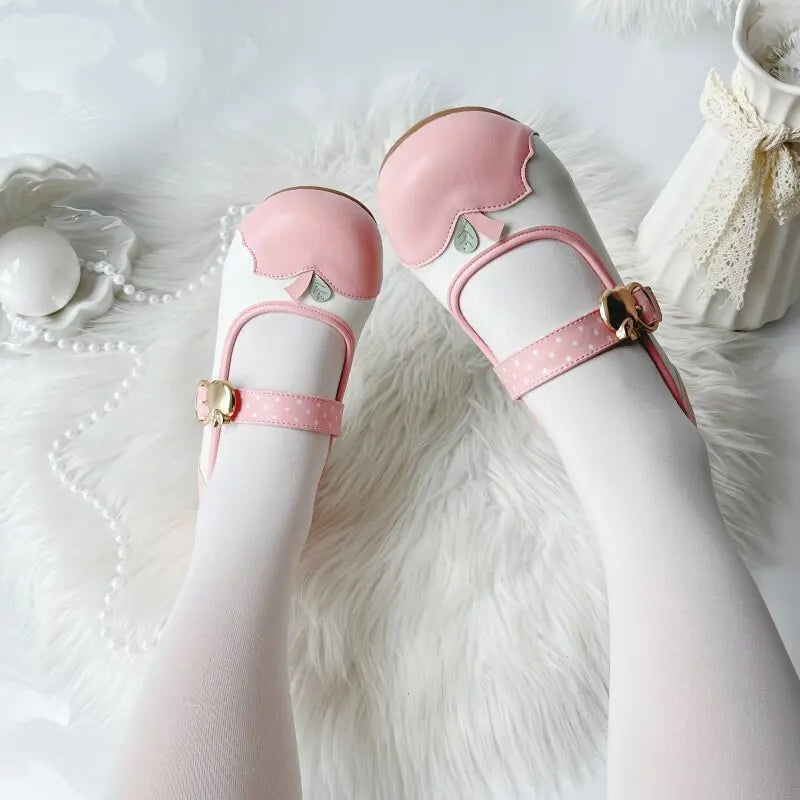 Original Japanese Lolita Mary Jane Shoes Summer New Kawaii Girls Round Head Low Heel Indoor Shoes Student Daughter Flat Shoes