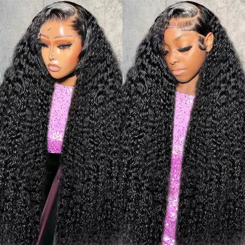 4x4 Deep Wave Wigs Natural 250% Density 26 Inch 4x4 Transparent HD Lace Frontal Wigs Human Hair Pre Plucked Remy Hair Women Wigs