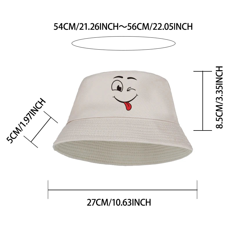 Funny-faced Fisherman's Hat for Children Ages 2–6: Breathable, Casual Sun Hat Perfect for Kids' Daily Outings and Playtime