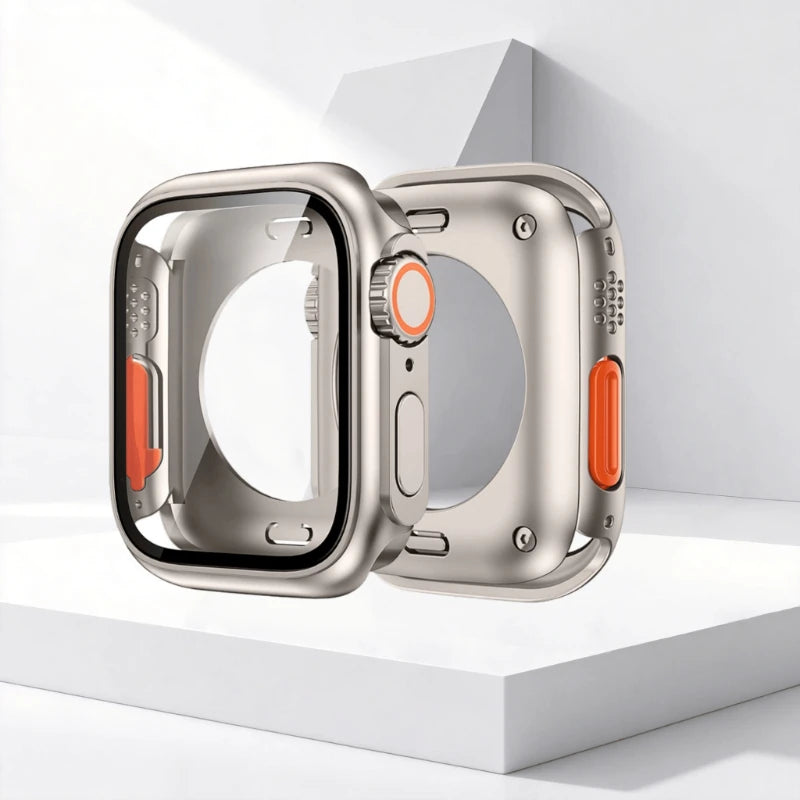 360 Full Protective Case for Apple Watch 44mm 45mm 41mm 40mm Tempered Glass Screen Protector for IWatch Series 9 8 7 6 5 4 SE
