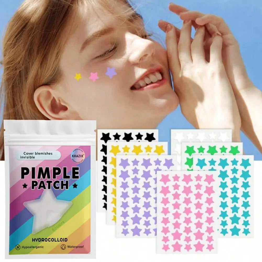 1/2Box Star Pimple Patches For Face Hydrocolloid Acne Blemish Pimple Patches Cute Stars Multicolor Hydrocolloid Acne Patch