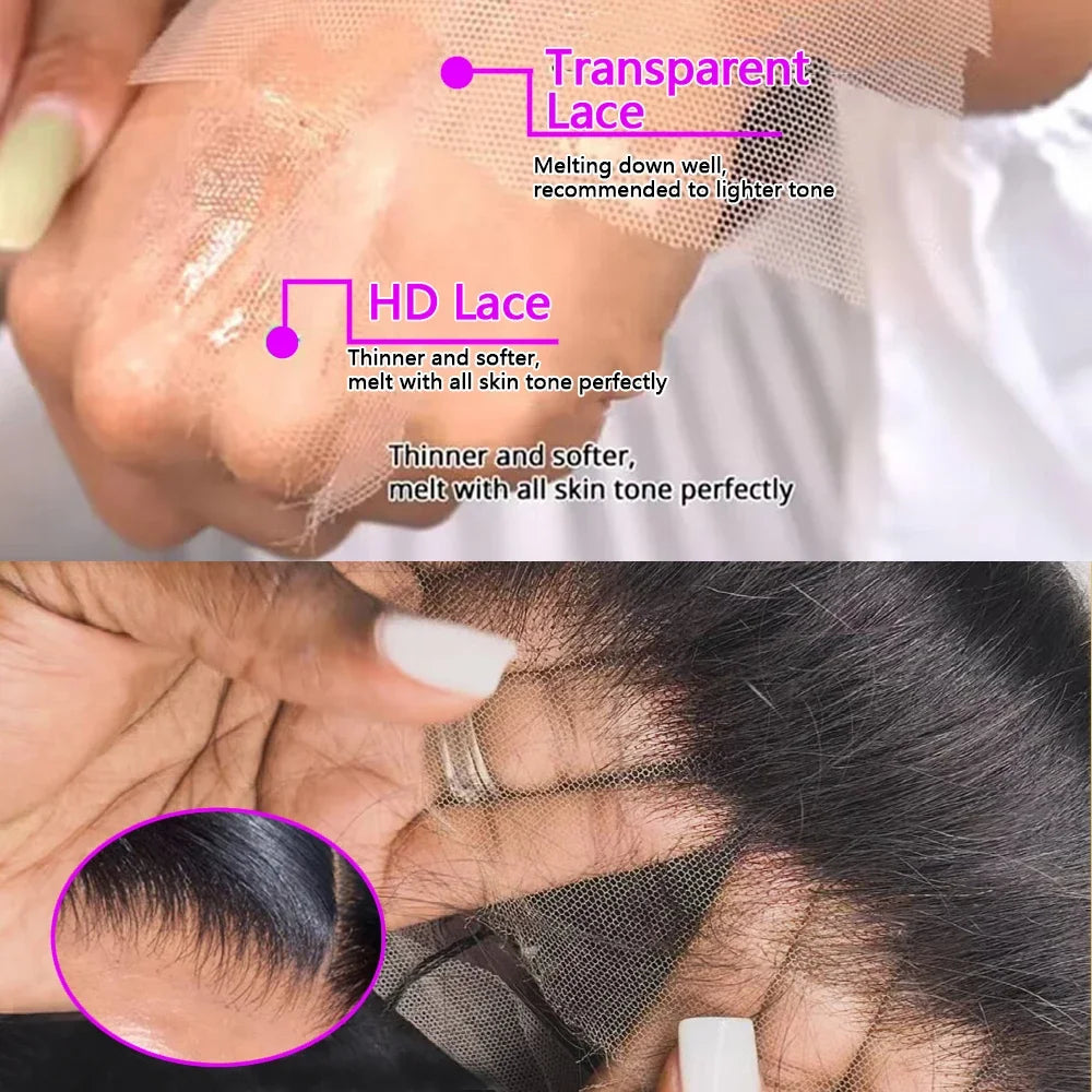 4x4 Deep Wave Wigs Natural 250% Density 26 Inch 4x4 Transparent HD Lace Frontal Wigs Human Hair Pre Plucked Remy Hair Women Wigs