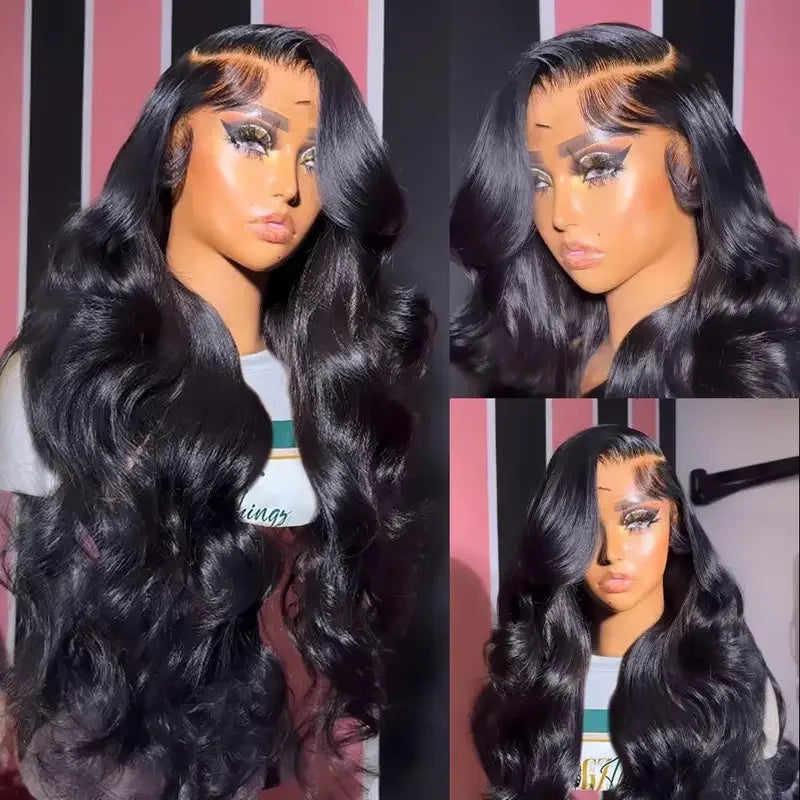 30 36 Inch Body Wave Human Hair Wig 13x6 HD Transparent Lace Frontal Wigs Brazilian Human Hair 200 Density Pre Plucked For Women