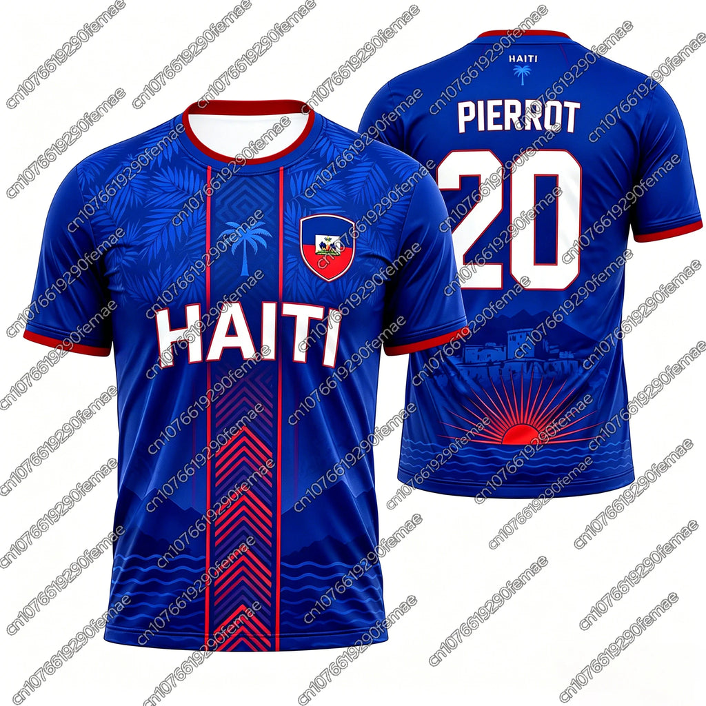 2026 New Summer Haiti Fans T-Shirt Unisex Football Style Name Number Print Jersey Boys Girls Sports Top Hiking Outdoor Apparel