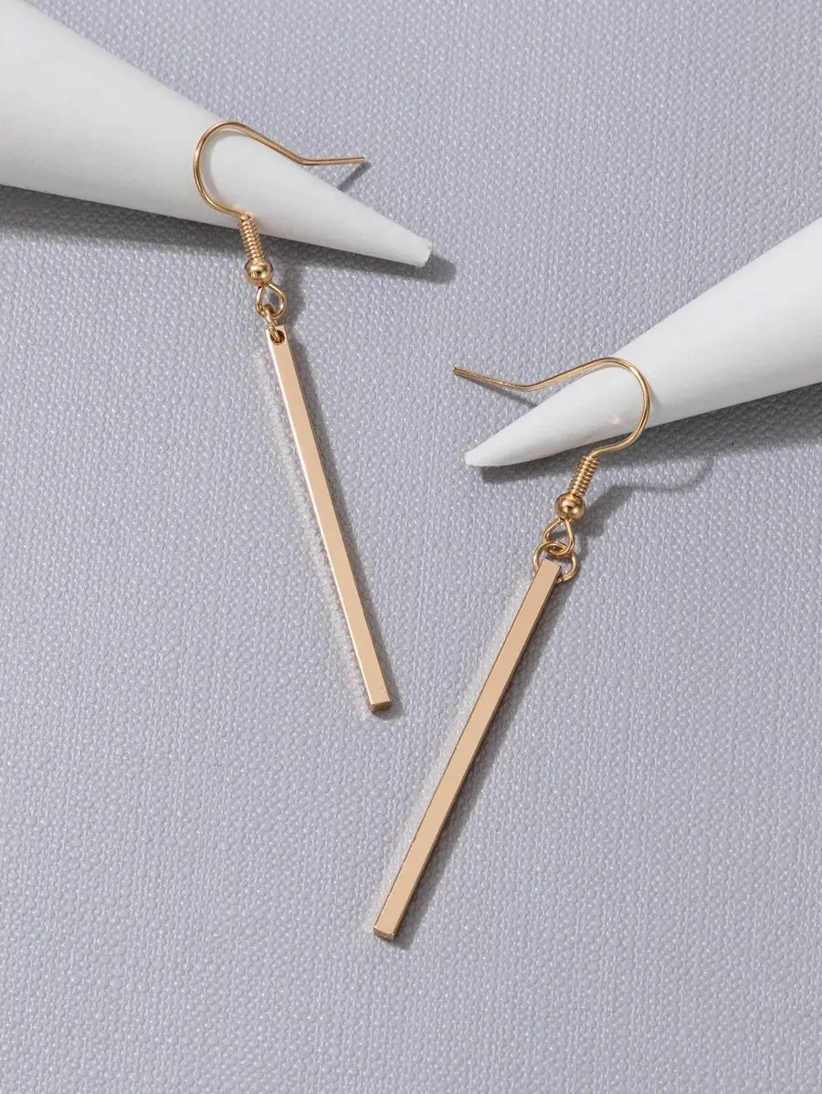 Rectangle Drop Earrings For Women Fashion Simple Long Dangle Earring
