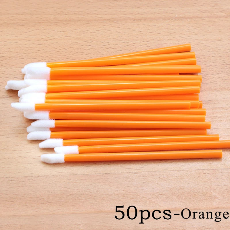 50pcs Disposable Lip Brushes Eyelash Applicator Mascara Wands Brush Lipstickers Wands  Makeup Tools EyelashExtension Supplies