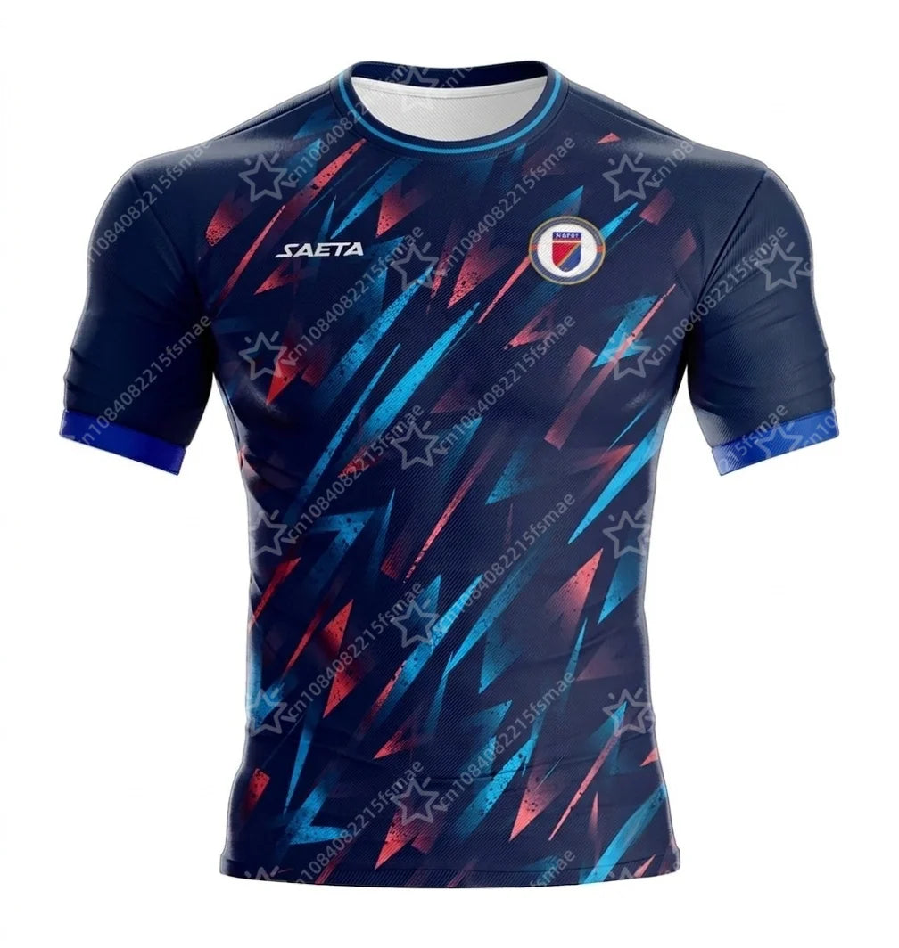 New Haiti Soccer Jersey Short Sleeve Sport T-Shirt Gym Training Workout Athletic Fitness Running Tops Kids Quick Dry Sportswear