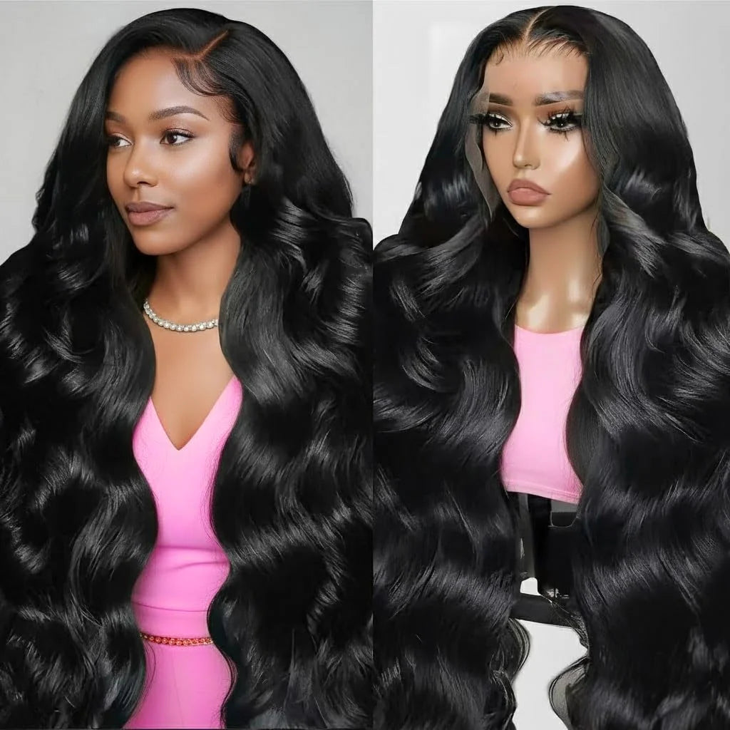 7x6 Gluless Body Wave Human Hair Wigs 13x6 HD Lace Frontal Wigs 40 Inch For Black Women Pre Plucked Loose Wave Lace Frontal Wig