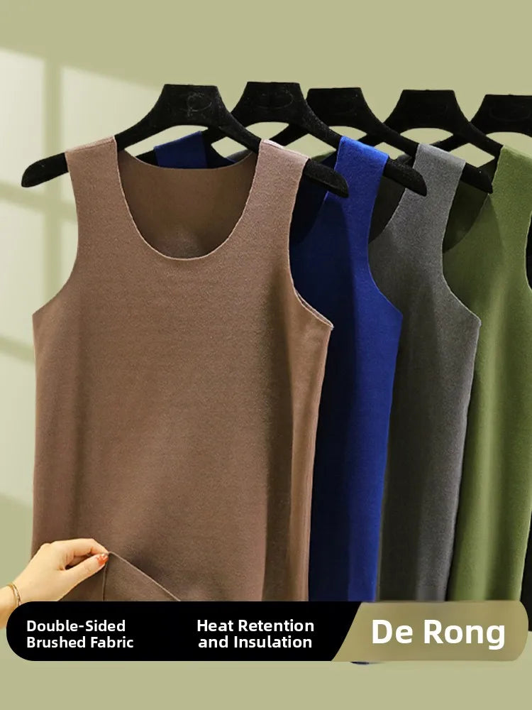 Warm Thermal Vest for Men Loose Fit Winter Underwear Seamless Base Layer Top Large Size mid Youth Indoor Cold Shoulder