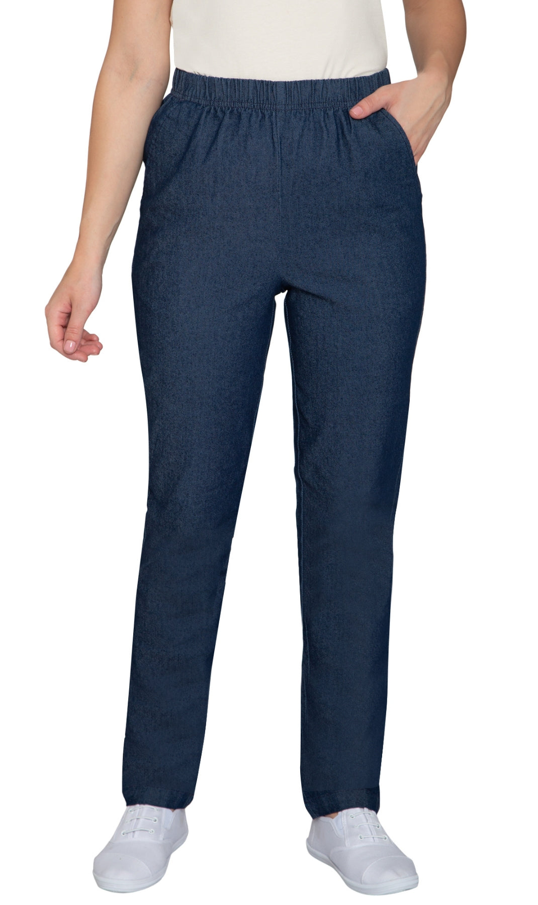 Women's Lightweight Pull-On Denim Jeans with Elastic Waist