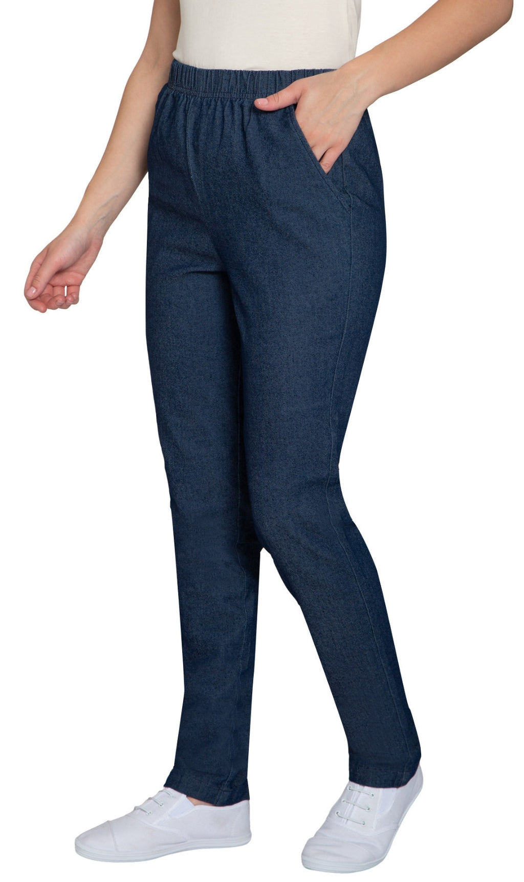Women's Lightweight Pull-On Denim Jeans with Elastic Waist