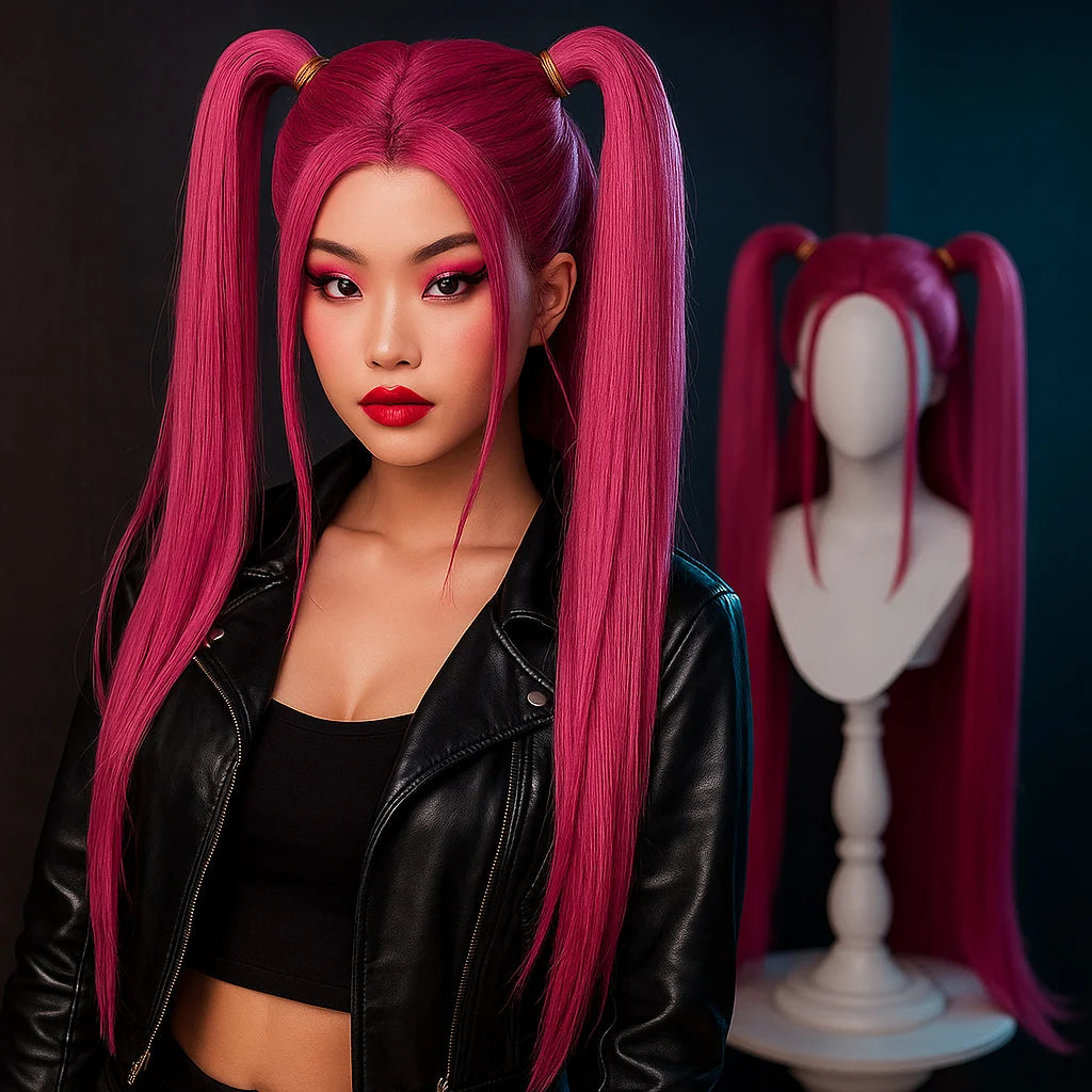 Women's Anime Wig -  Ombre Highlights, Lightweight and Comfortable Fit, Perfect for Cosplay, Parties, and K-Pop Fans