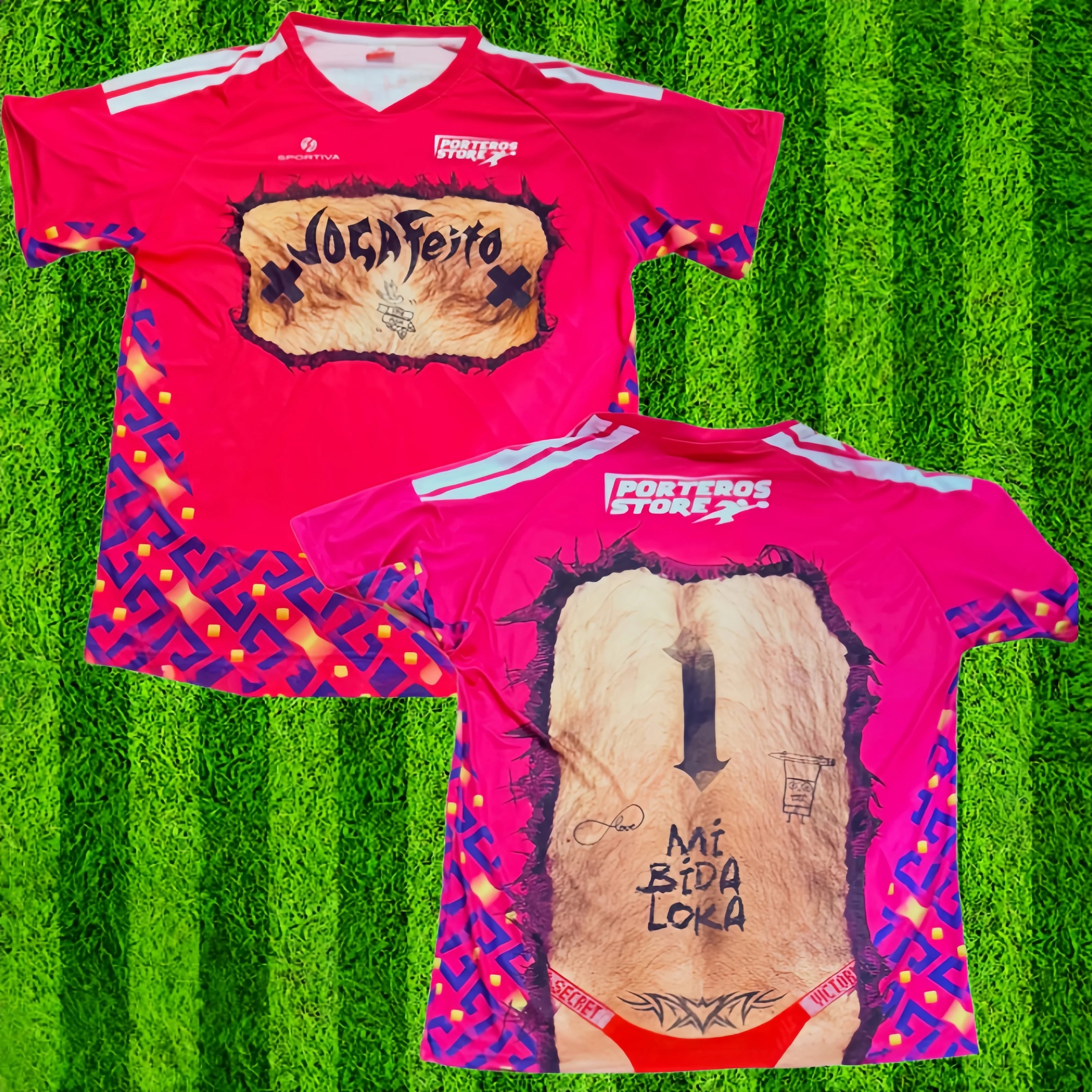 Instagram Hot Selling Mexican Parody Jersey with Realistic Red Underwear Tattoo Print - 2026 New Unisex Casual Sports T-Shirt