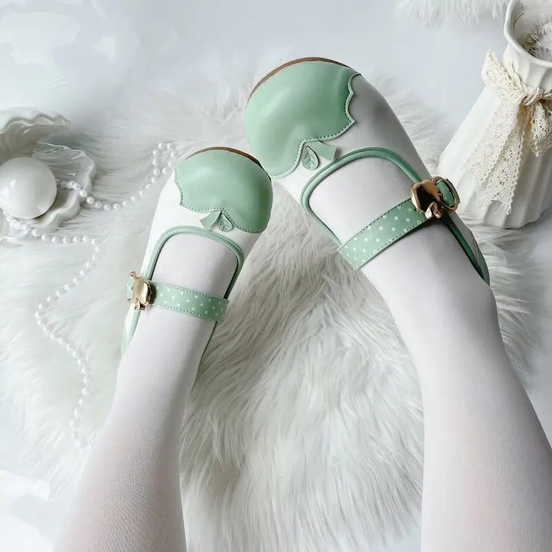 Original Japanese Lolita Mary Jane Shoes Summer New Kawaii Girls Round Head Low Heel Indoor Shoes Student Daughter Flat Shoes