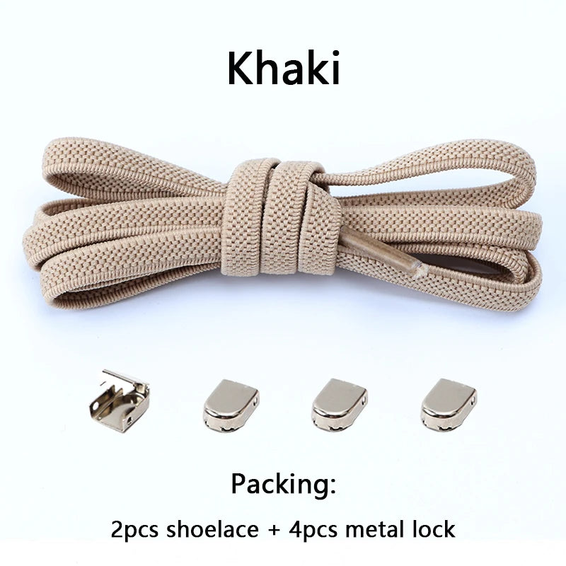 No tie Shoe laces Elastic laces Sneakers Flat Shoelaces without ties Quick Shoelace for Shoes Kids Adult One Size fits All Shoes