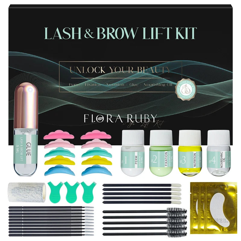 Lash Lift Kit,Eyelash Perm Kit,Lash Lift &Tint Kit Professional Eyebrows Dye Lash Extension Set Semi-Permanent