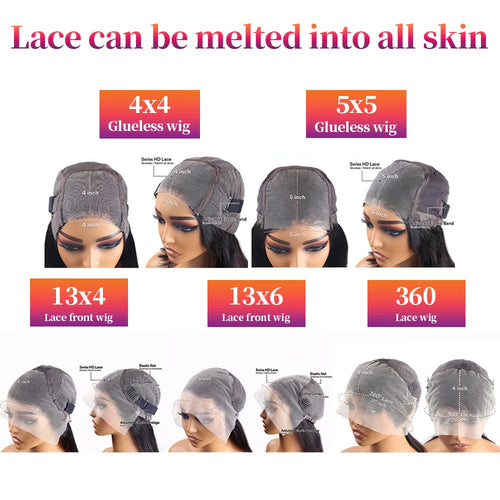 200 Density Water Wave Lace Front Wig 4x4 5x5 Lace Glueless Wig 13x4 13x6 hd Lace Frontal 360 Curly Human Hair Wigs for Women