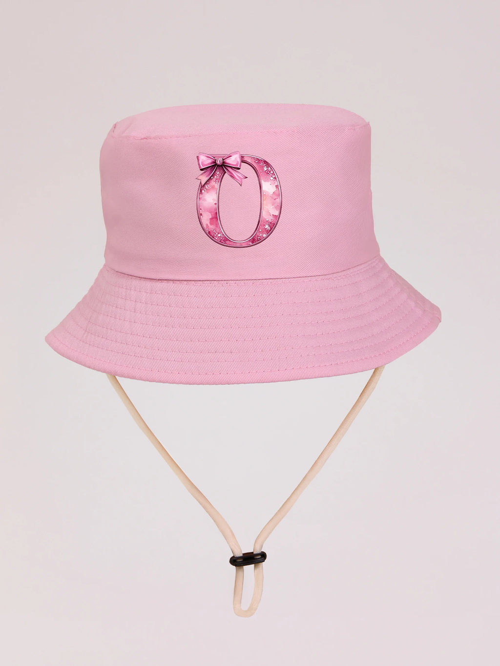 1pc pink baby girl bucket hat cap 3-8 years old Spring A-Z letter And  Summer Cap Features a ButterflyKnot Design with Fuchsia L