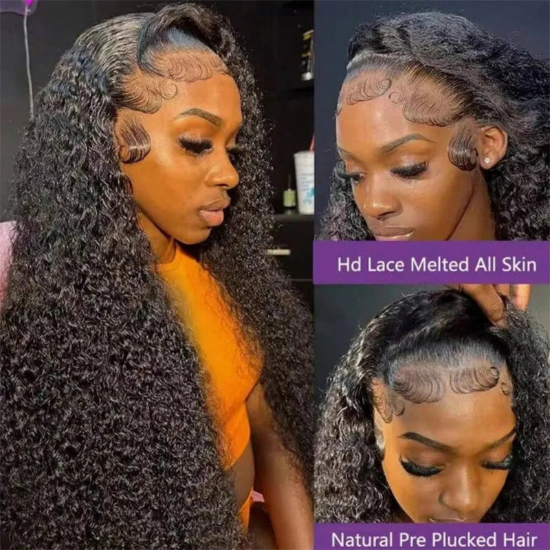 38 42 Inch 250% Density Body Wave Lace Front Wigs Human Hair 13x4 HD Lace Front Wigs Human Hair Glueless Pre Plcked Curly Human