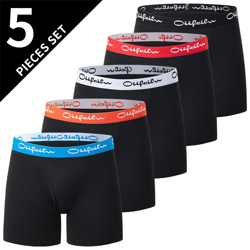 5/10 piece set of men's fashionable printed underwear, comfortable and soft boxer shorts, plus size sports base shorts