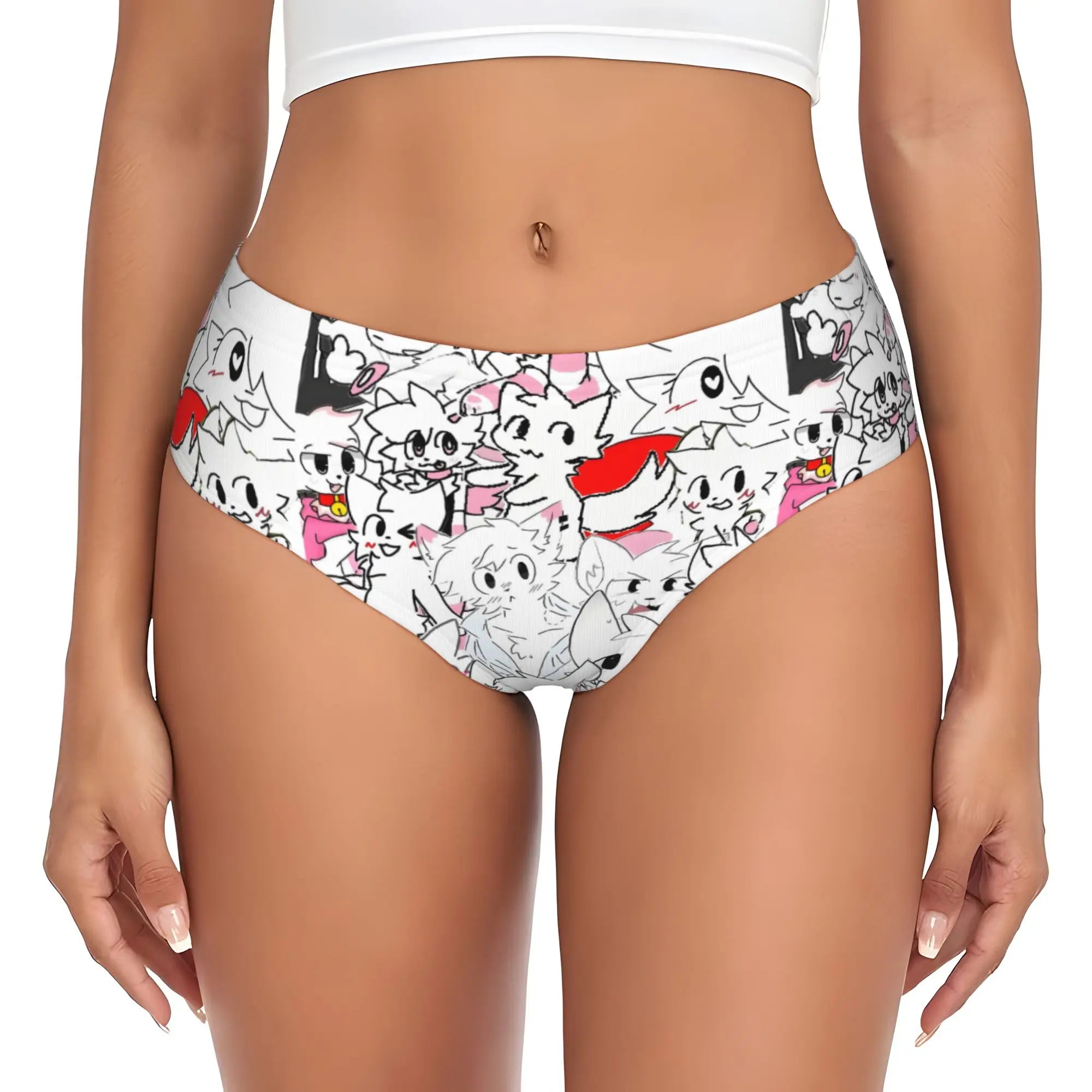 Custom Boykisser Silly Cat Briefs Underwear Women's Breathable Stretch Cute Cartoon Panties