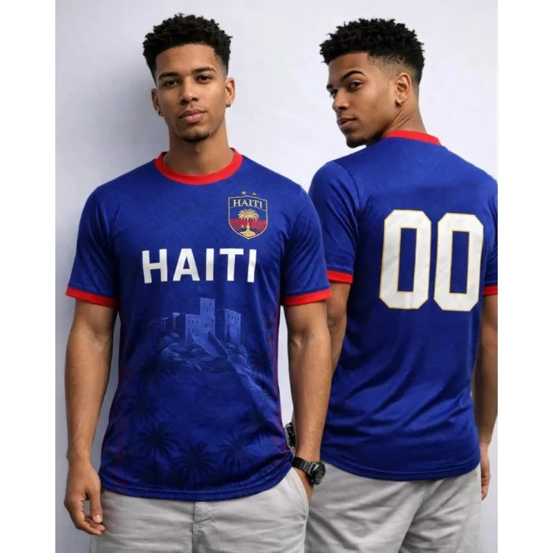 Haiti Soccer Fan 3D Jersey 2026 Summer Outdoor Sports Breathable Short-sleeved Football Training Top Unisex Casual  Tees
