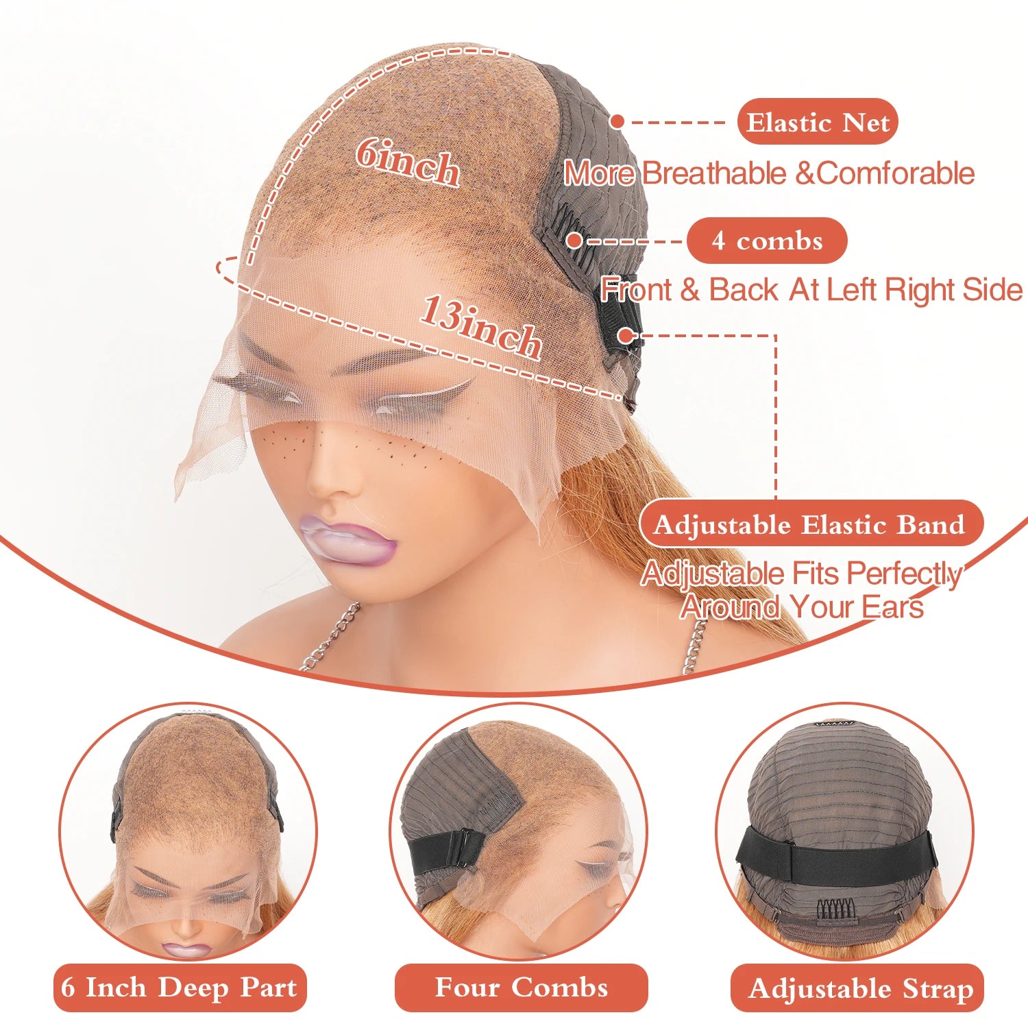 Peruvian 34 36 inch Honey Blonde 13x6 HD Lace Front Human Hair Wigs #27 Color Body Wave Glueless 13x4 Lace Fontal Wig For Women