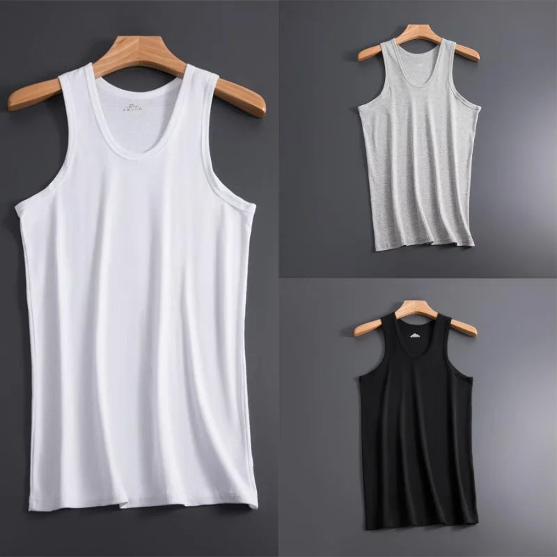 3Pcs Men Muscle Vests Cotton Mens Underwear Sleeveless Tank Top Solid Muscle Vest Undershirts Gymclothing Bodybuilding Tank Tops