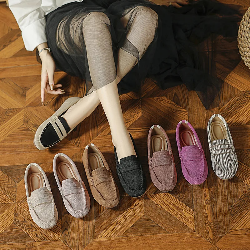 Loafers Women Summer New 's Mokasin Shoes Flat Loafers  Slip-on Flat Shoes Runway Formal Business Walk Shoes