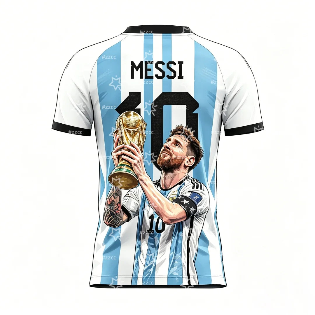 2026 Messi Argentina Team Football Jersey Match & Training Kit Summer Sports Men's T-Shirt Children's Clothing Tee Y2k Woman