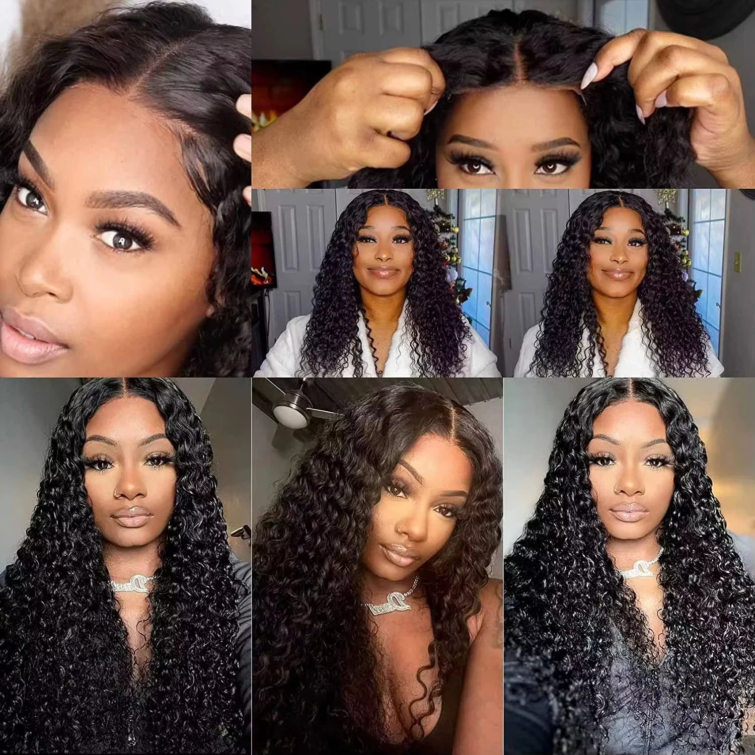 Deep Wave Frontal Wig Transparent 13x4 13x6 HD Lace Frontal Human Hair Wigs 40 Inch Curly Human Hair Lace Frontal Wigs For Women