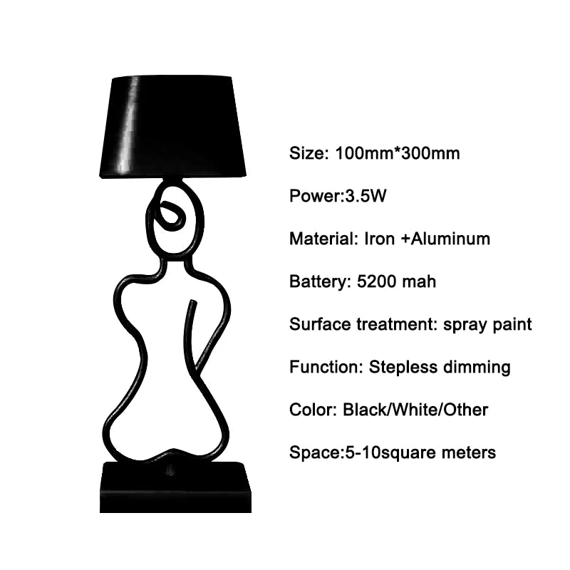 Dropshipping Modern Rechargeable Cordless Aluminum Alloy Battery Touch Dimmable LED Table Desk Lamp