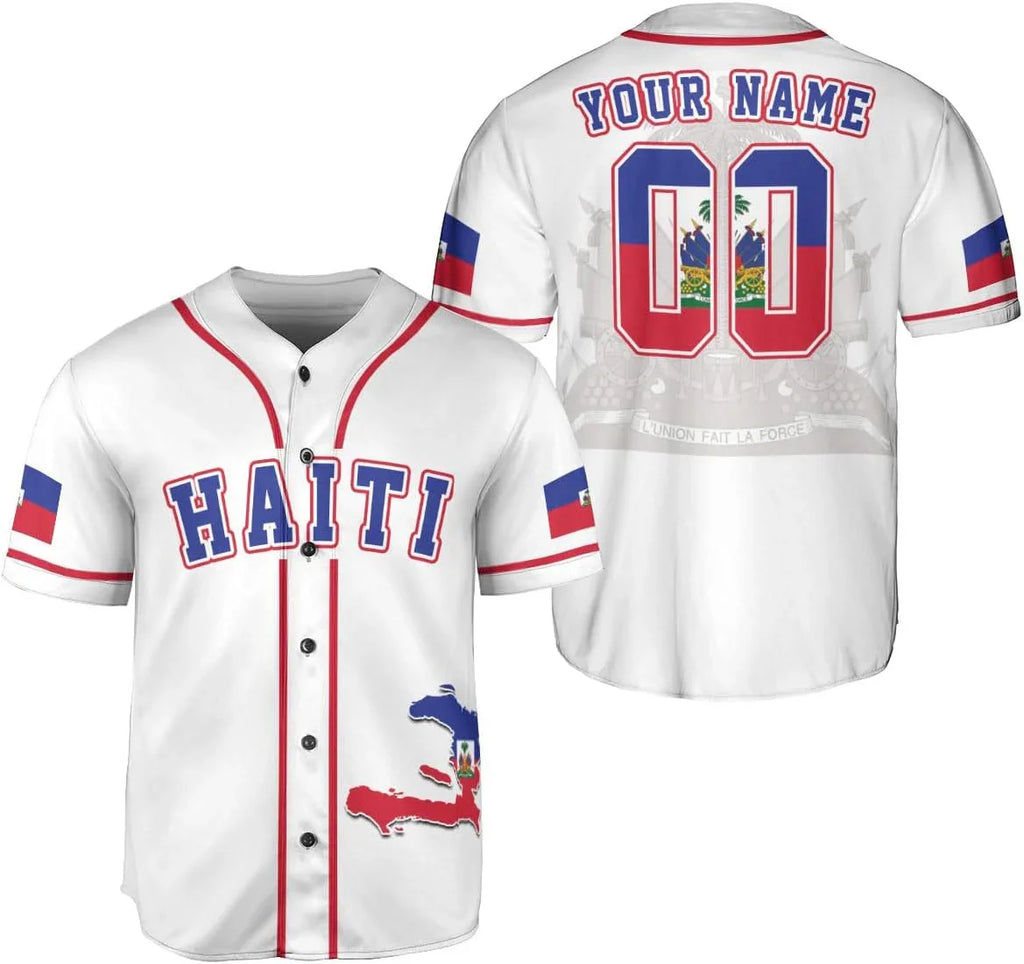 Personalized Name Haiti 3D Printed Summer Fashion Men's Baseball Jersey Unisex Street Hip Hop Baseball Shirt KZ24
