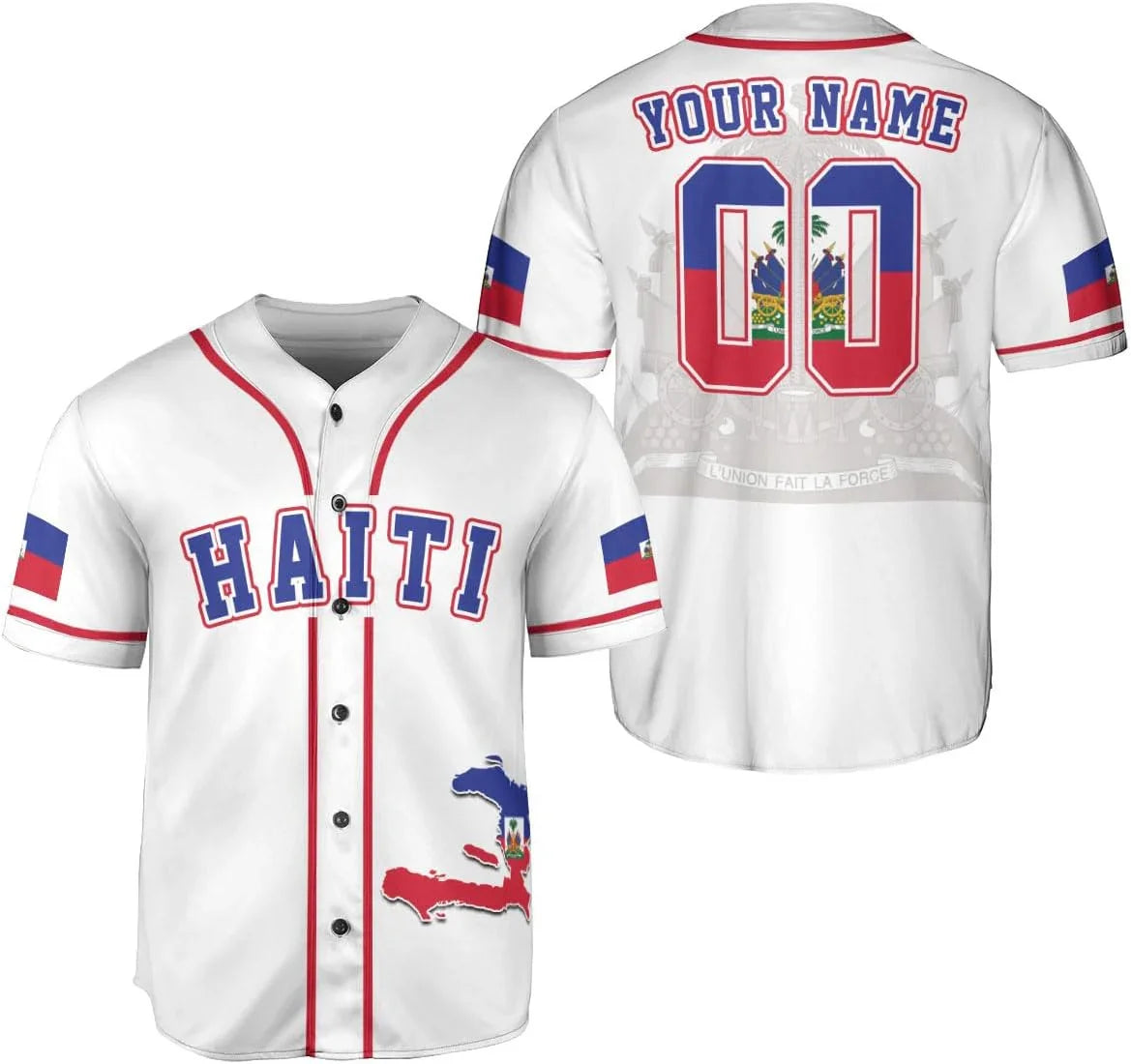 Personalized Name Haiti 3D Printed Summer Fashion Men's Baseball Jersey Unisex Street Hip Hop Baseball Shirt KZ24