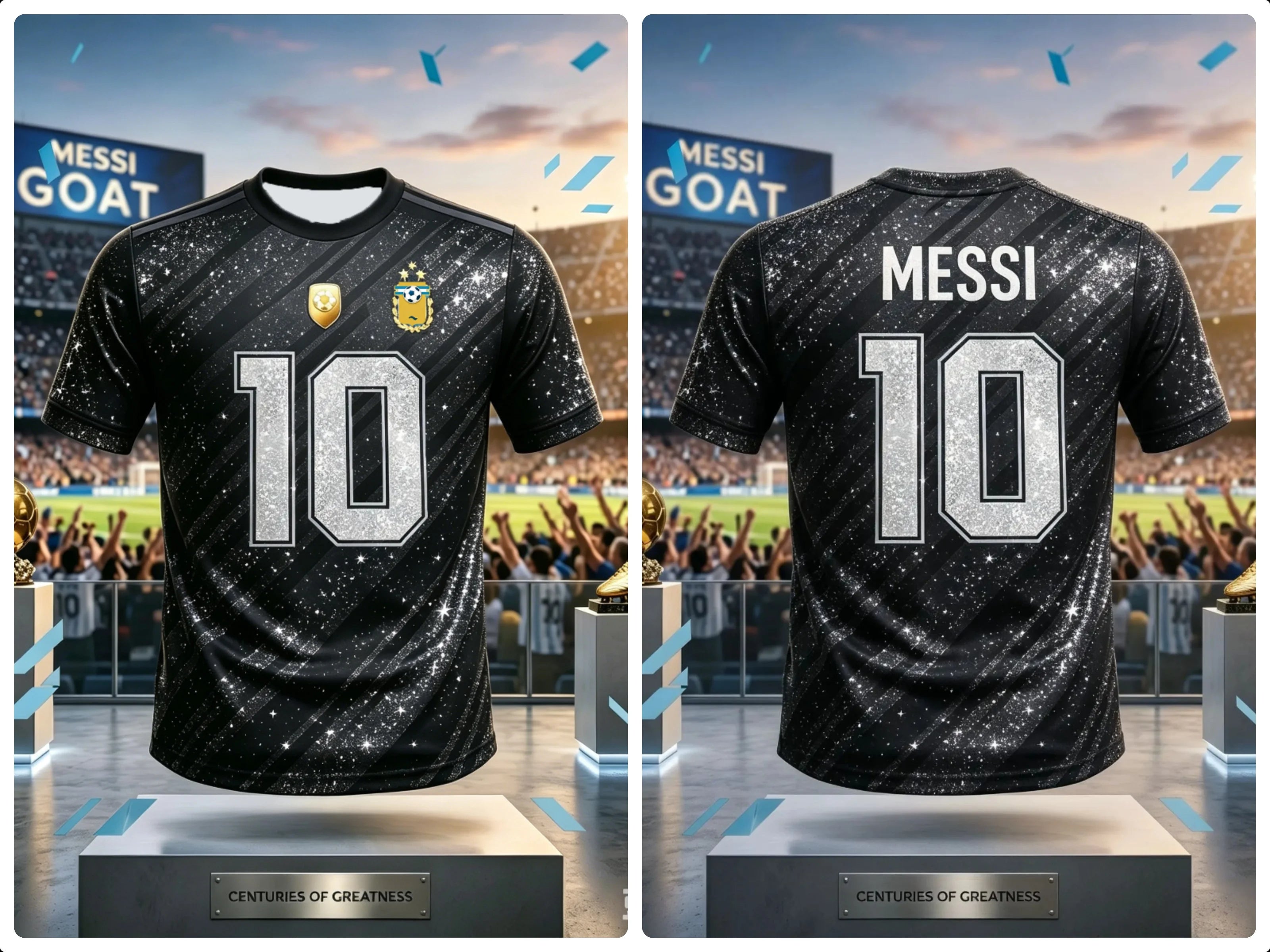 Kids Unisex Messi #10 Football Soccer Jersey Breathable Quick Dry Argentina Kid Sportswear Casual Training Fan Uniform T Shirt