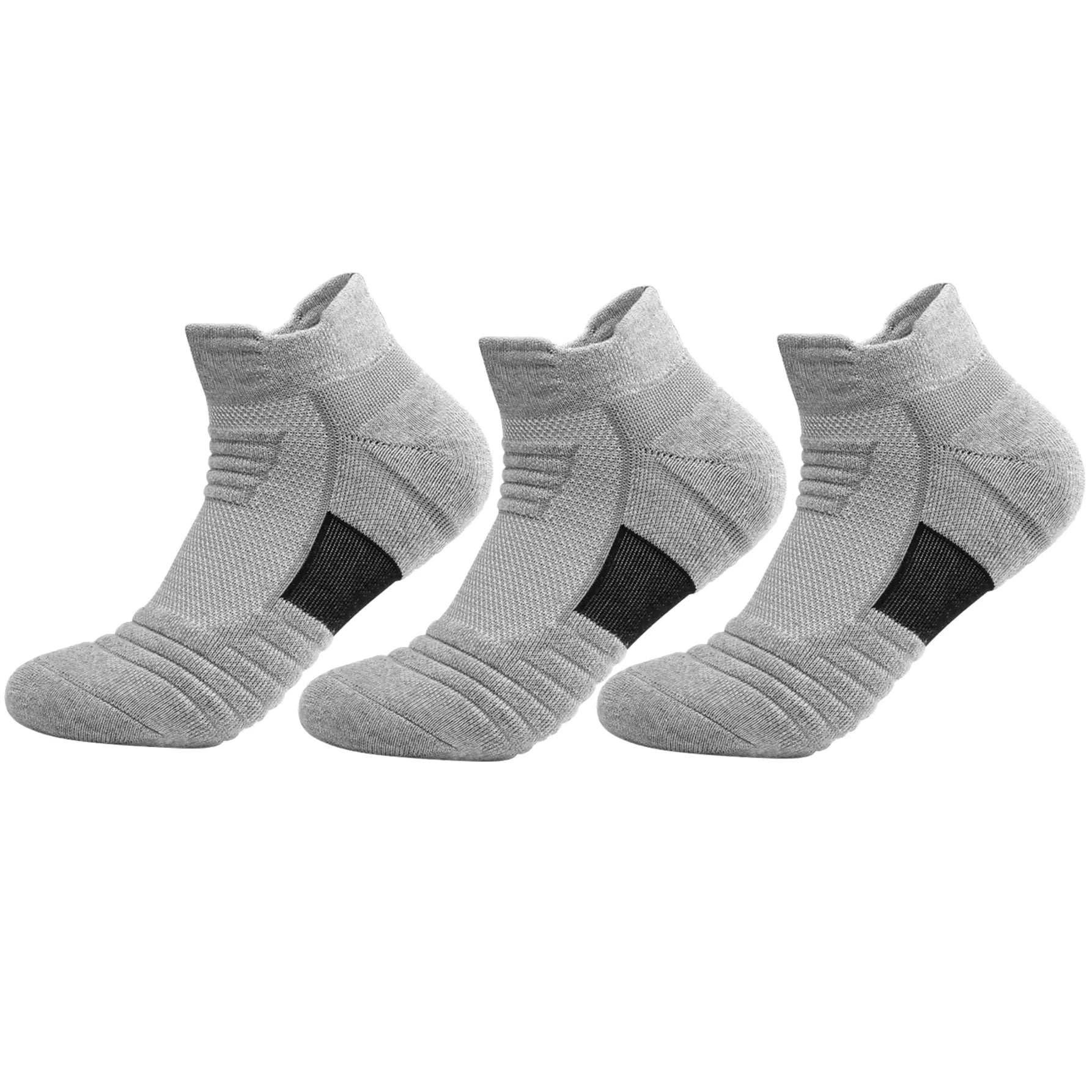 3 Pairs Breathable Mesh Athletic Terry Socks Cushioned Moisture-managing and Durable Reduces Foot for Running Hiking & Sports