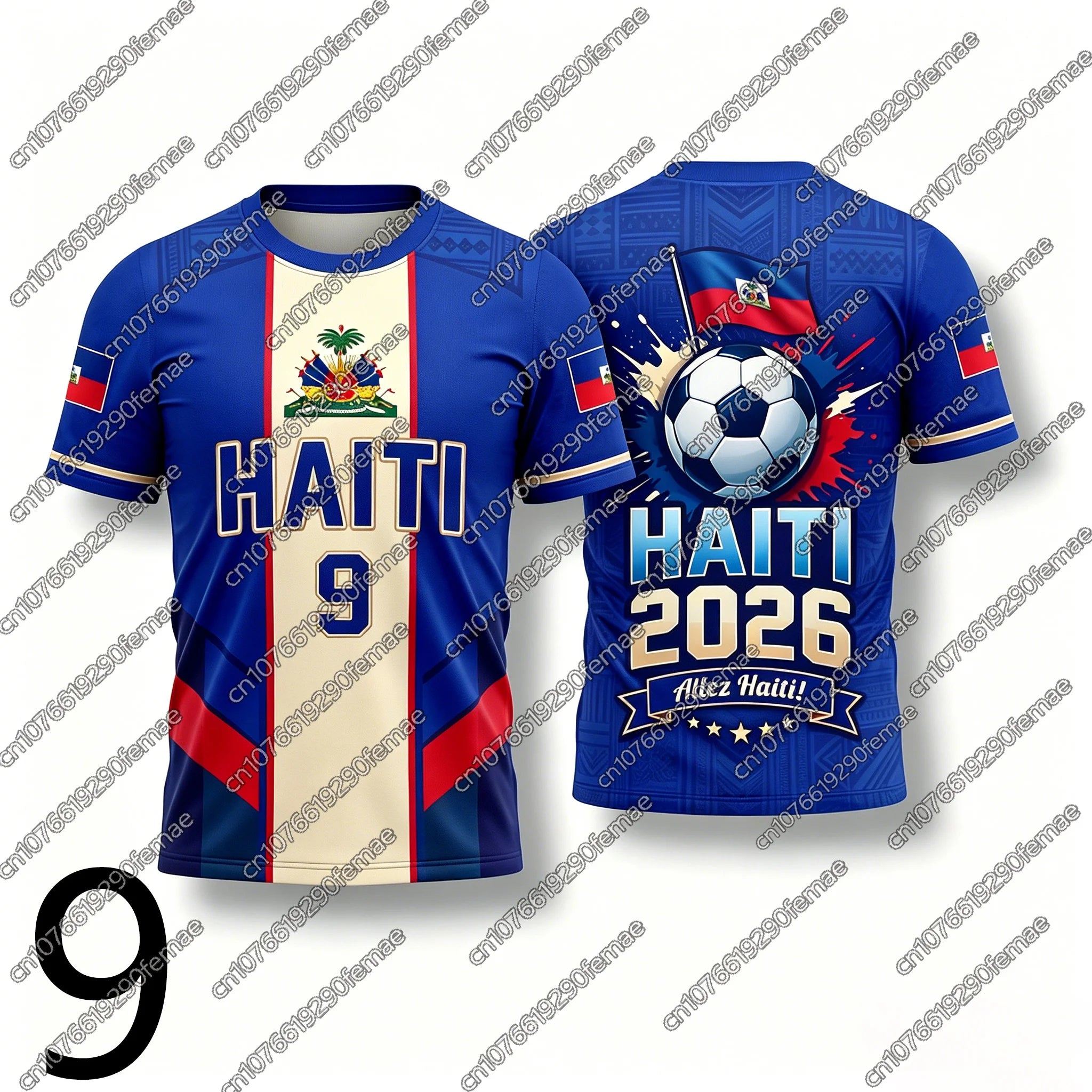 2026 New Summer Haiti Fans T-Shirt Unisex Football Style Name Number Print Jersey Boys Girls Sports Top Hiking Outdoor Apparel