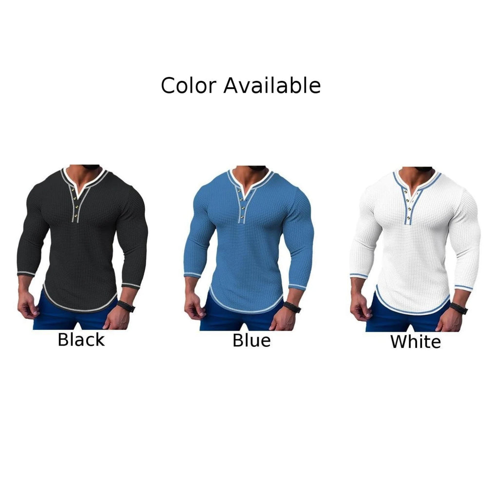 Fashion Mens Tops Mens Undershirt Regular Slim Soft Solid Color Blouse Pullover Sweatshirts T-Shirt Comfortable