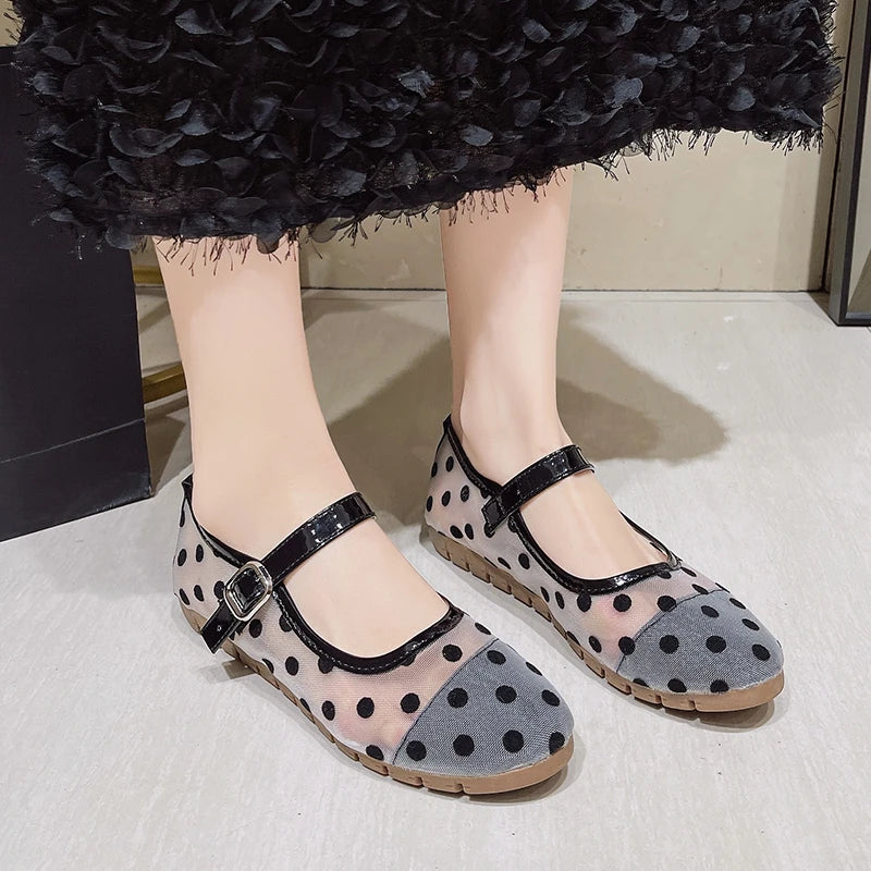 Spring/Autumn Elegant Round-toe Breathable Wave Point Buckle Casual Shoes Fashionable Best Selling New Comfortable Women's Shoes