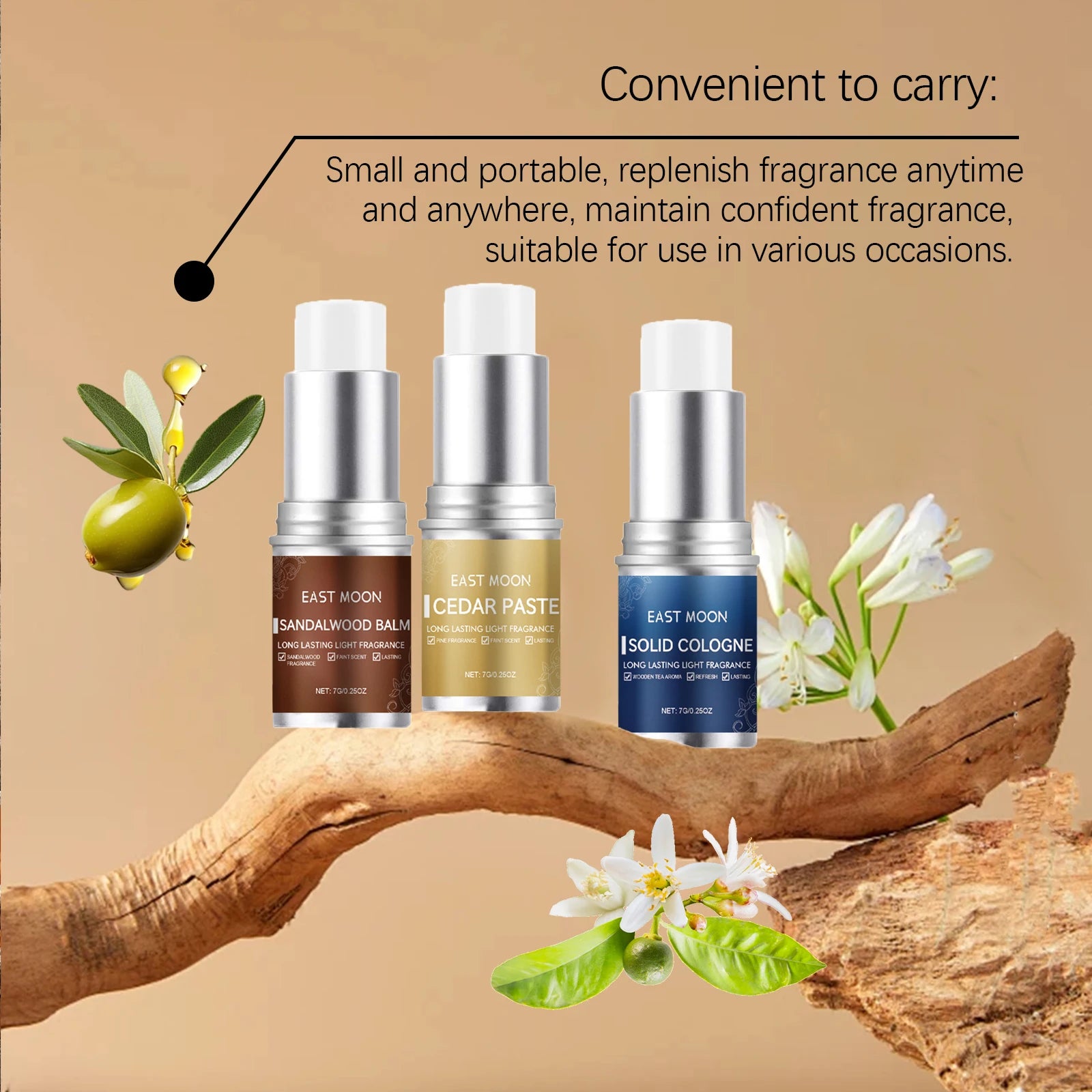 Men's Perfume Stick Long Lasting Fragrance Portable Balm Refreshing Non-greasy Charm Scent for Daily Use