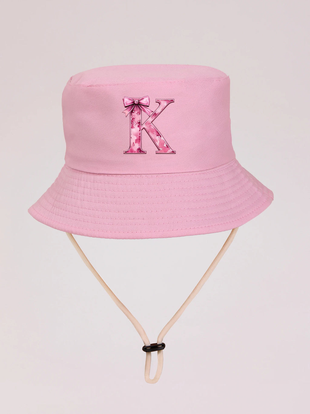 1pc pink baby girl bucket hat cap 3-8 years old Spring A-Z letter And  Summer Cap Features a ButterflyKnot Design with Fuchsia L