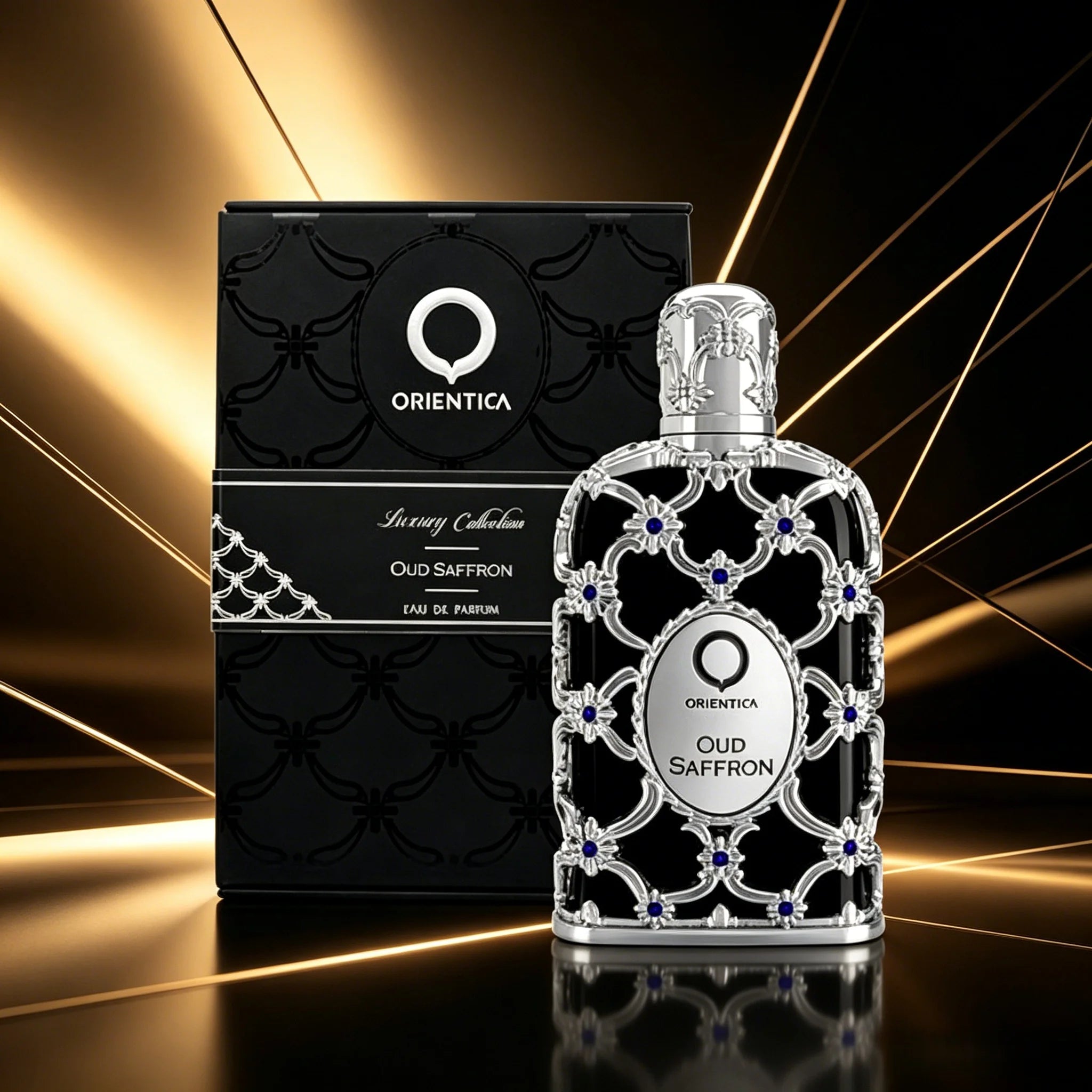Orientica Luxury Collection Oud Saffron Eau De Parfum 2.7oz / 80ml – Oriental, Vanilla, Saffron, Woody, Patchouli, Musk, Agar Wood – Arabic Perfume for Men & Women