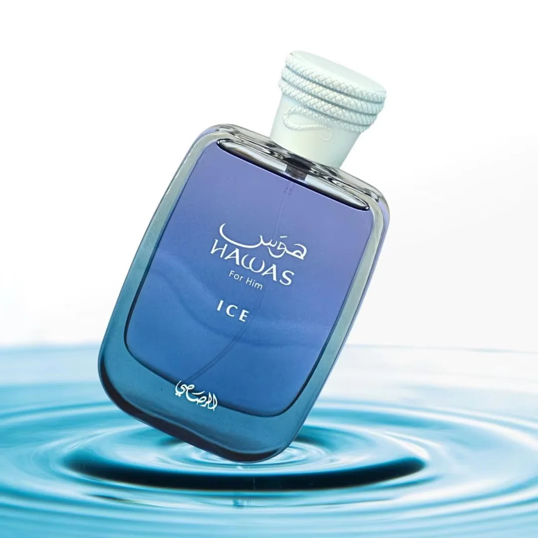 Premium Hawas Ice Eau de Parfum for Men, Long-Lasting Fresh Aromatic Citrus Masculine Fragrance, 100ml