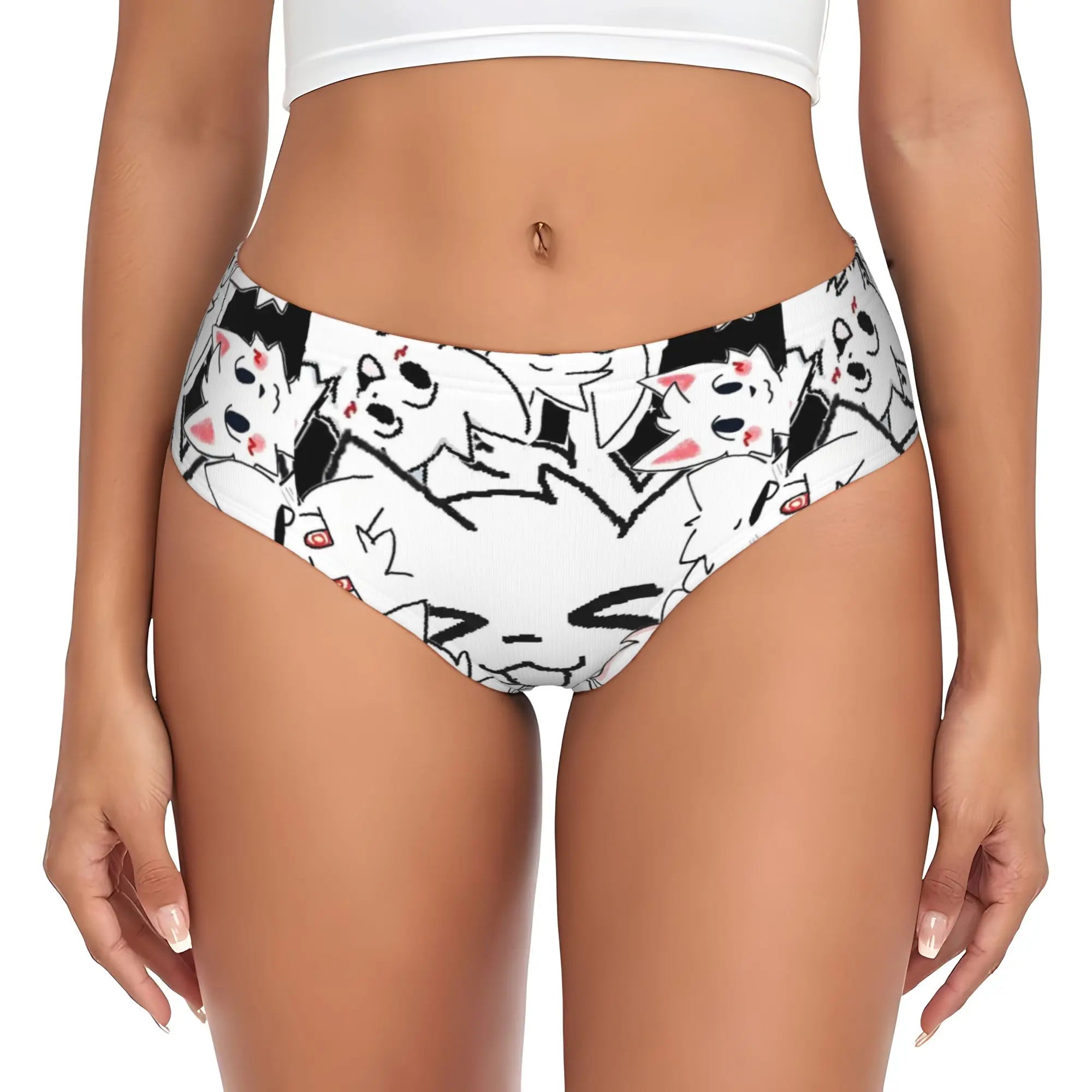 Custom Boykisser Silly Cat Briefs Underwear Women's Breathable Stretch Cute Cartoon Panties